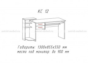Компьютерный стол №12 (Анкор белый) в Ушье - ushya.germes-mebel.ru | фото