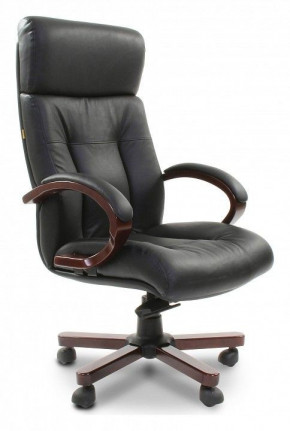 Кресло для руководителя Chairman 421 черный/орех темный, черный в Ушье - ushya.germes-mebel.ru | фото