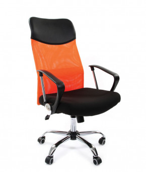 Кресло для руководителя CHAIRMAN 610 N (15-21 черный/сетка оранжевый) в Ушье - ushya.germes-mebel.ru | фото