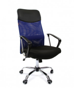 Кресло для руководителя CHAIRMAN 610 N (15-21 черный/сетка синий) в Ушье - ushya.germes-mebel.ru | фото