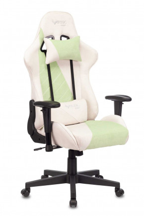 Кресло игровое Бюрократ VIKING X VIKING X GREEN Fabric белый/зеленый в Ушье - ushya.germes-mebel.ru | фото