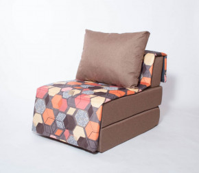 Кресло-кровать бескаркасное Харви (коричневый-геометрия браун) в Ушье - ushya.germes-mebel.ru | фото
