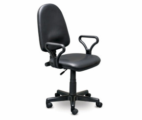 Кресло офисное Престиж+ (черный кожзам PV-1) г/п 140/ПВМ/ гольф в Ушье - ushya.germes-mebel.ru | фото