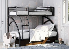 Кровать двухъярусная "Виньола-2 Я" с ящиком Черный/Венге в Ушье - ushya.germes-mebel.ru | фото
