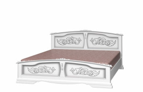 ЕЛЕНА Кровать из массива 1600 (Белый жемчуг) в Ушье - ushya.germes-mebel.ru | фото