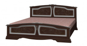 ЕЛЕНА Кровать из массива 1600 (Темный Орех) в Ушье - ushya.germes-mebel.ru | фото