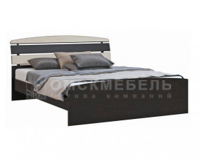 Кровать с рейками без основания (1600) Кр18.1-160 МС Люсси (венге/дуб девон) в Ушье - ushya.germes-mebel.ru | фото