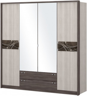 Шкаф 4-х дверный с зеркалом Шк69.2 МС Николь в Ушье - ushya.germes-mebel.ru | фото