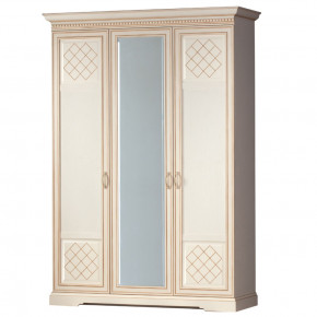 Шкаф для одежды 3-дверный №800 Парма кремовый белый в Ушье - ushya.germes-mebel.ru | фото