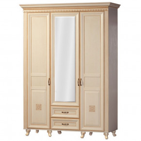 Шкаф для одежды 3-х дверный №470 Марлен Кремовый белый в Ушье - ushya.germes-mebel.ru | фото