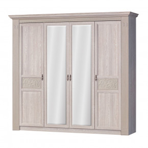 Шкаф для одежды 4-дверный №203 "Лючия" Дуб оксфорд серый в Ушье - ushya.germes-mebel.ru | фото