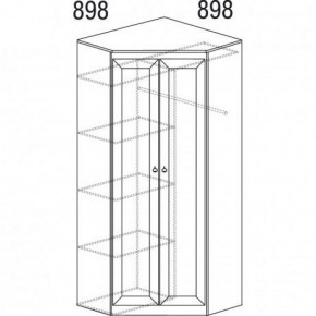 Шкаф угловой №606 "Инна" (угол 898*898) Денвер светлый в Ушье - ushya.germes-mebel.ru | фото